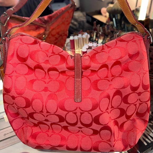 Coach Red Signature Shoulder Bag - Picture 2 of 6